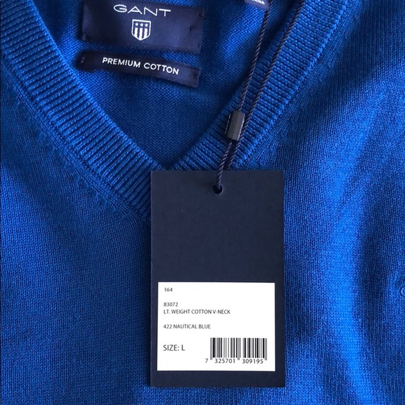 🔥NWT🔥GANT Lightweight Cotton V-Neck Sweater - Picture 8 of 8